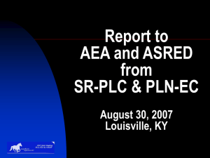 Report to AEA and ASRED from SR-PLC &amp; PLN-EC