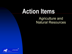 Action Items Agriculture and Natural Resources