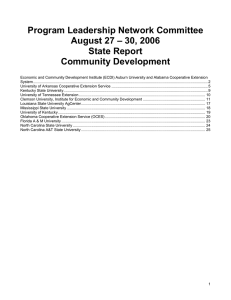 Program Leadership Network Committee – 30, 2006 August 27 State Report