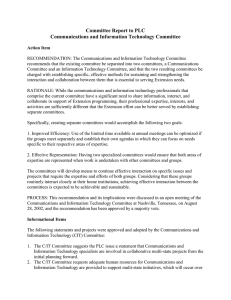 Committee Report to PLC  Communications and Information Technology Committee
