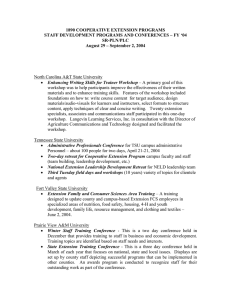 1890 COOPERATIVE EXTENSION PROGRAMS SR-PLN/PLC August 29 – September 2, 2004