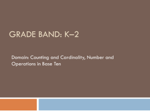 GRADE BAND: K–2 Domain: Counting and Cardinality, Number and
