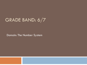 GRADE BAND: 6/7 Domain: The Number System