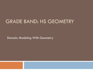 GRADE BAND: HS GEOMETRY Domain: Modeling With Geometry