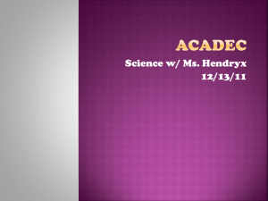 Science w/ Ms. Hendryx 12/13/11