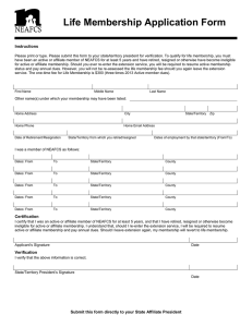 Life Membership Application Form Instructions