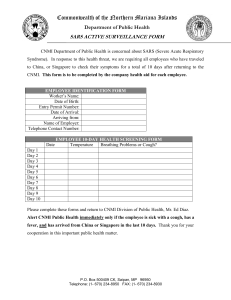 Commonwealth of the Northern Mariana Islands SARS ACTIVE SURVEILLANCE FORM