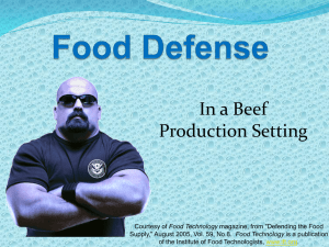 In a Beef Production Setting Food Technology