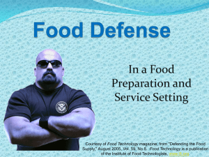 In a Food Preparation and Service Setting Food Technology