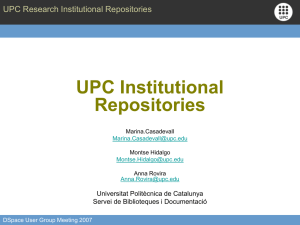 UPC Institutional Repositories UPC Research Institutional Repositories Universitat Politècnica de Catalunya