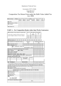 Composition Tax Return Form under the Delhi Value Added Tax