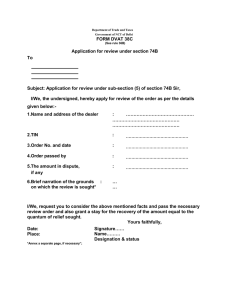 FORM DVAT 38C Application for review under section 74B To