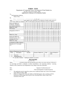 FORM - XXIX Department of Commercial Taxes, Government of Uttar Pradesh