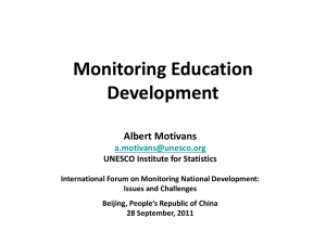 Monitoring Education Development Albert Motivans