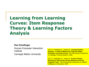 Learning from Learning Curves: Item Response Theory &amp; Learning Factors Analysis