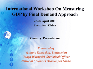 International Workshop On Measuring GDP by Final Demand Approach