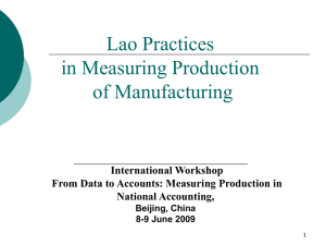 Lao Practices in Measuring Production of Manufacturing International Workshop