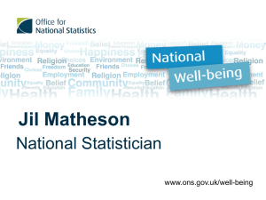 Jil Matheson National Statistician www.ons.gov.uk/well-being