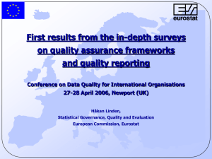 First results from the in-depth surveys on quality assurance frameworks