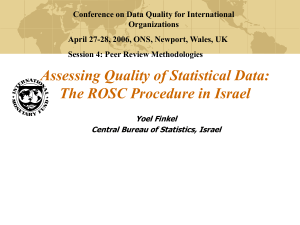 Conference on Data Quality for International Organizations Session 4: Peer Review Methodologies