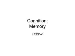 Cognition: Memory CS352