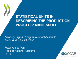 STATISTICAL UNITS IN DESCRIBING THE PRODUCTION PROCESS: MAIN ISSUES Peter van de Ven