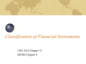 Classification of Financial Instruments 1993 SNA MFSM