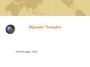 Migrants’ Transfers 1993 SNA