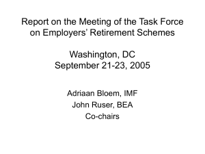 Report on the Meeting of the Task Force Washington, DC