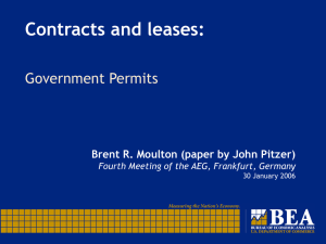 Contracts and leases: Government Permits Brent R. Moulton (paper by John Pitzer)