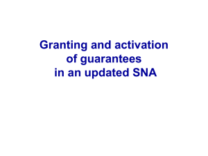 Granting and activation of guarantees in an updated SNA