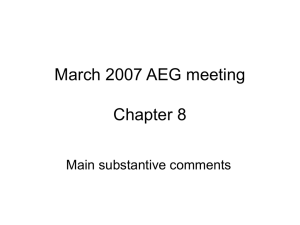 March 2007 AEG meeting Chapter 8 Main substantive comments