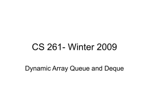 CS 261- Winter 2009 Dynamic Array Queue and Deque