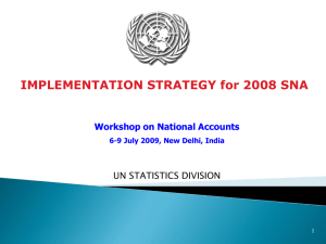 IMPLEMENTATION STRATEGY for 2008 SNA UN STATISTICS DIVISION Workshop on National Accounts