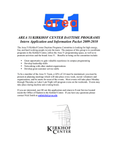 AREA 51/KIRKHOF CENTER DAYTIME PROGRAMS Intern Application and Information Packet 2009-2010