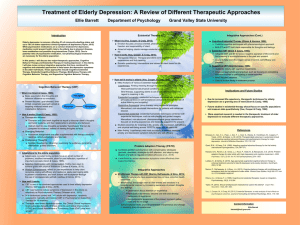 Treatment of Elderly Depression: A Review of Different Therapeutic Approaches