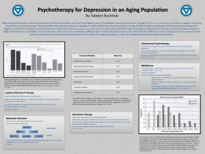 Psychotherapy for Depression in an Aging Population By: Katelyn Buchholz