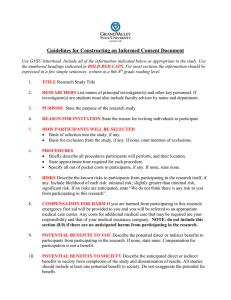 Guidelines for Constructing an Informed Consent Document