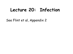 Lecture 20:  Infection See Flint et al, Appendix 2