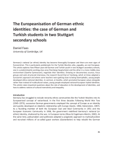 The Europeanisation of German ethnic identities: the case of German and