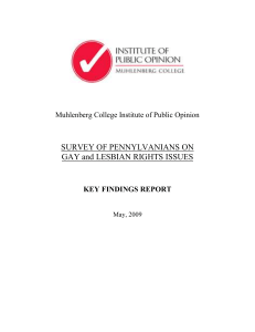 SURVEY OF PENNYLVANIANS ON GAY and LESBIAN RIGHTS ISSUES