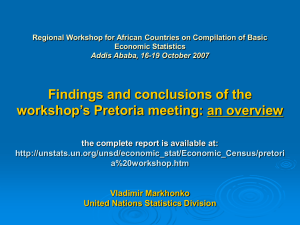 Findings and conclusions of the workshop’s Pretoria meeting: an overview