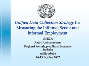 Unified Data Collection Strategy Measuring the Informal Sector and Informal Employment UNECA