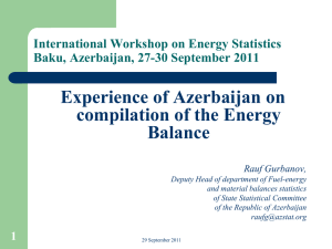 Experience of Azerbaijan on compilation of the Energy Balance
