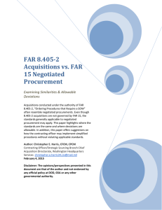 FAR 8.405-2 Acquisitions vs. FAR 15 Negotiated Procurement