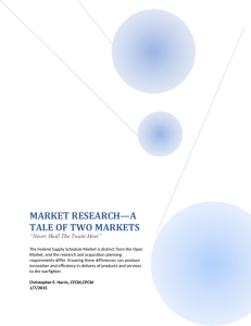MARKET RESEARCH—A TALE OF TWO MARKETS  “Never Shall The Twain Meet”