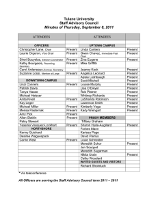 Tulane University Staff Advisory Council Minutes of Thursday, September 8, 2011