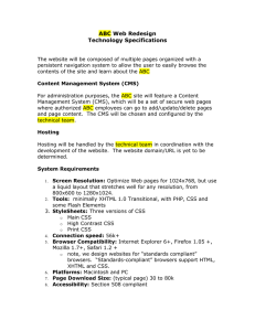 ABC Web Redesign Technology Specifications