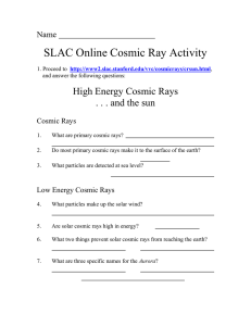 SLAC Online Cosmic Ray Activity High Energy Cosmic Rays Name