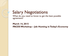 Salary Negotiations agreement? March 14, 2015